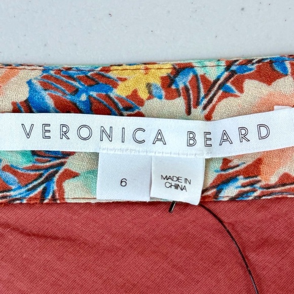 Veronica Beard Lindsay Ruched Floral Print Mini Skirt Ruffle Hem Cotton Sz 6 - Picture 7 of 12